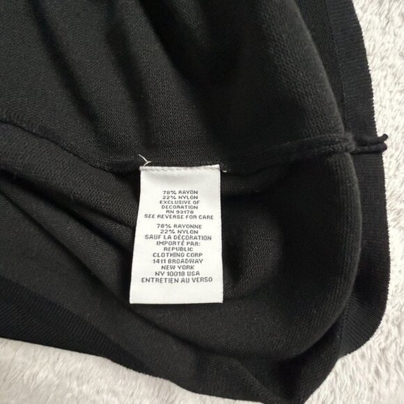 Carmen By Carmen Marc Valvo Womens Black Rhinestone Collar Sweater Top Medium - Picture 4 of 8